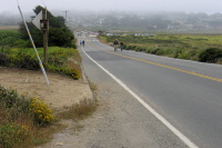 CA1 looking south toward Montara State Beach and the auto barriers. (50ft)