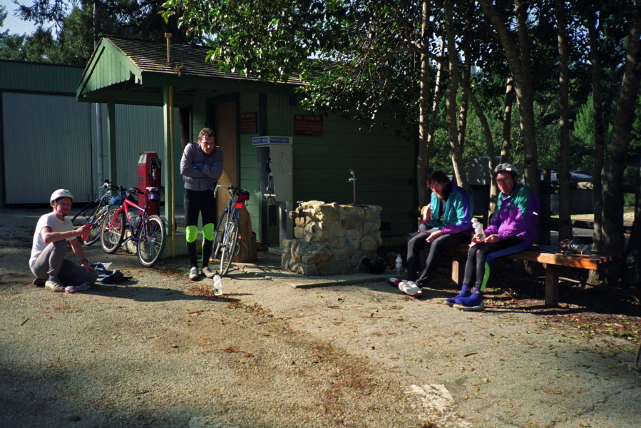 Group photo at Saratoga Gap Fire Station.