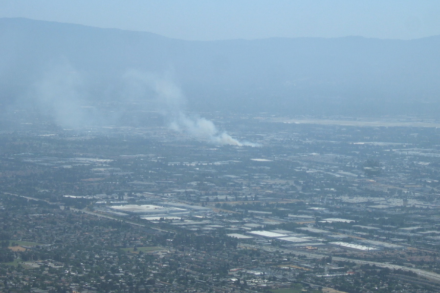 A fire burns in San Jose.