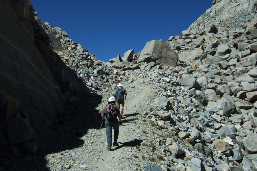 After lunch Frank and Stella return up the east side of Morgan Pass.