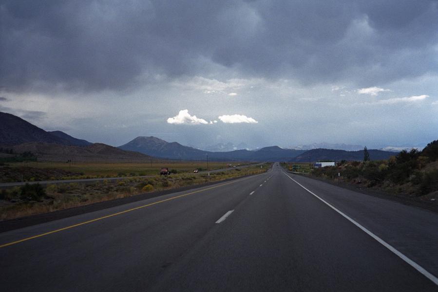 Driving back to Mammoth Lakes.