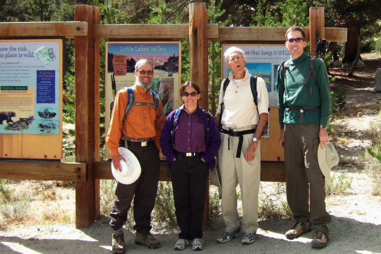 The intrepid group ready to start their hike in Little Lakes Valley.