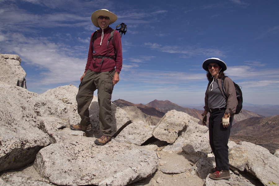 Bill and Stella pause for a photo on the arête.