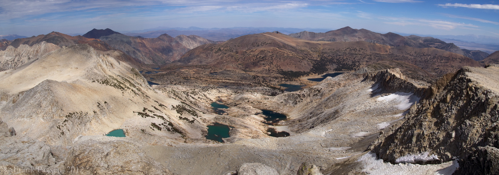 View of the Conness Lakes (foreground) and Twenty Lakes Basin from Mt. Conness