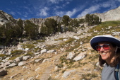 Stella enjoys leading the way up the valley.