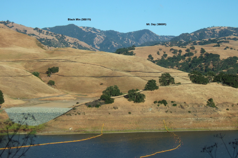 Black Mountain (3951ft) and Mt. Day (3869ft) from Calaveras Road