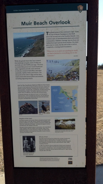 Muir Beach Overlook plaque