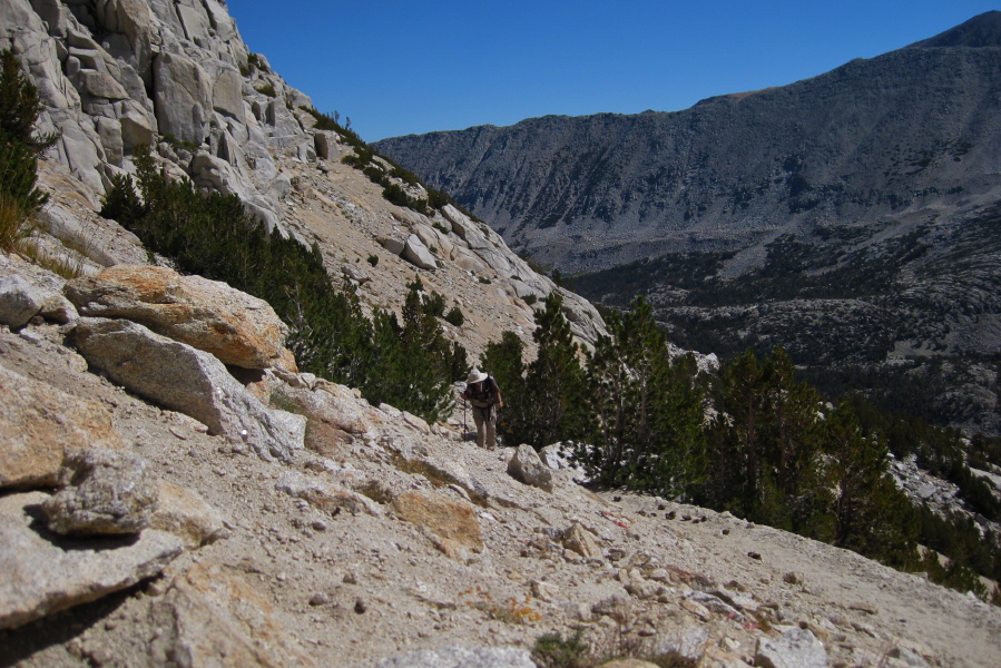 David climbs up to his turnaround point.