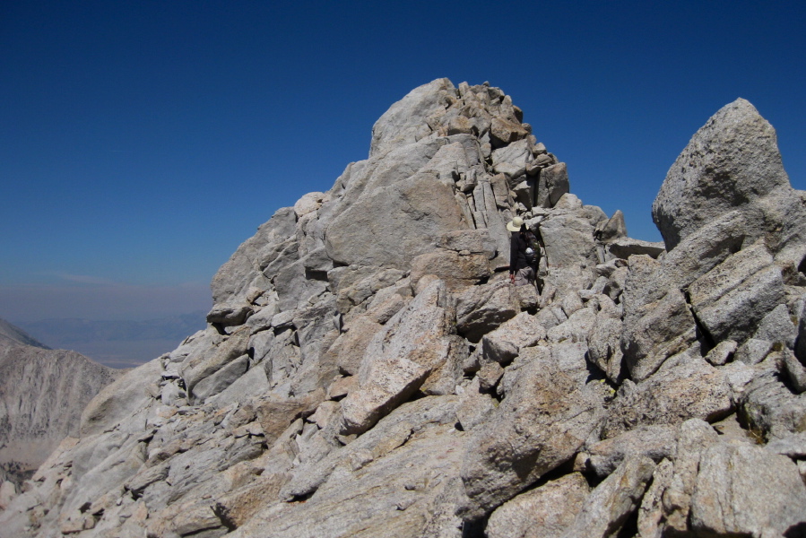 Bill looks for a Class 2 route to the top.