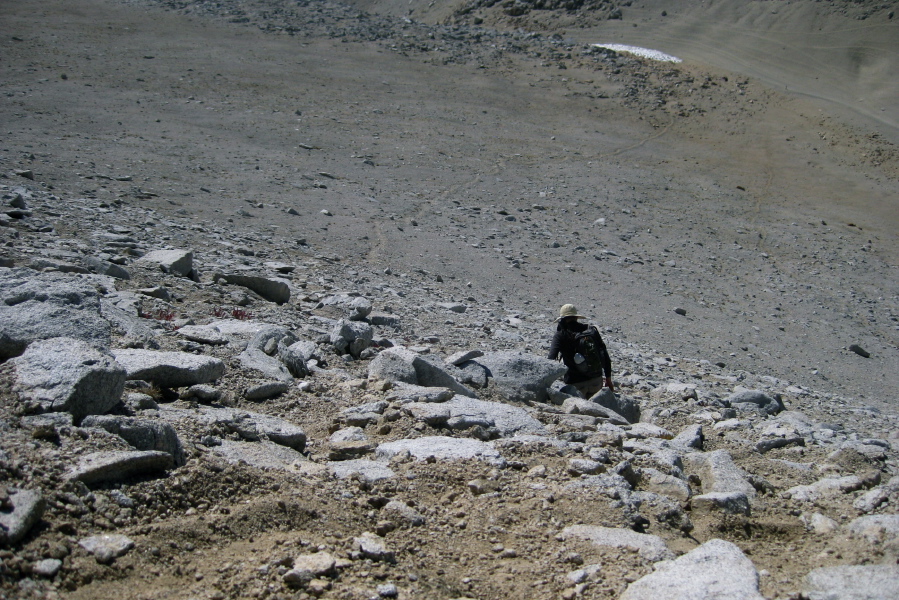 Bill tries to make a beeline for the use trail that can be seen below.