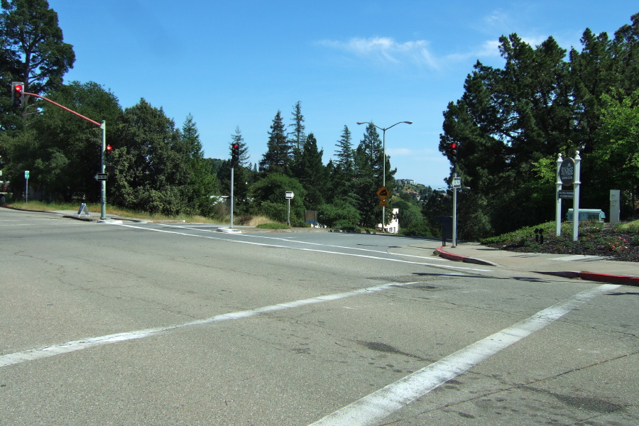 Redwood Road drops steeply into Oakland.