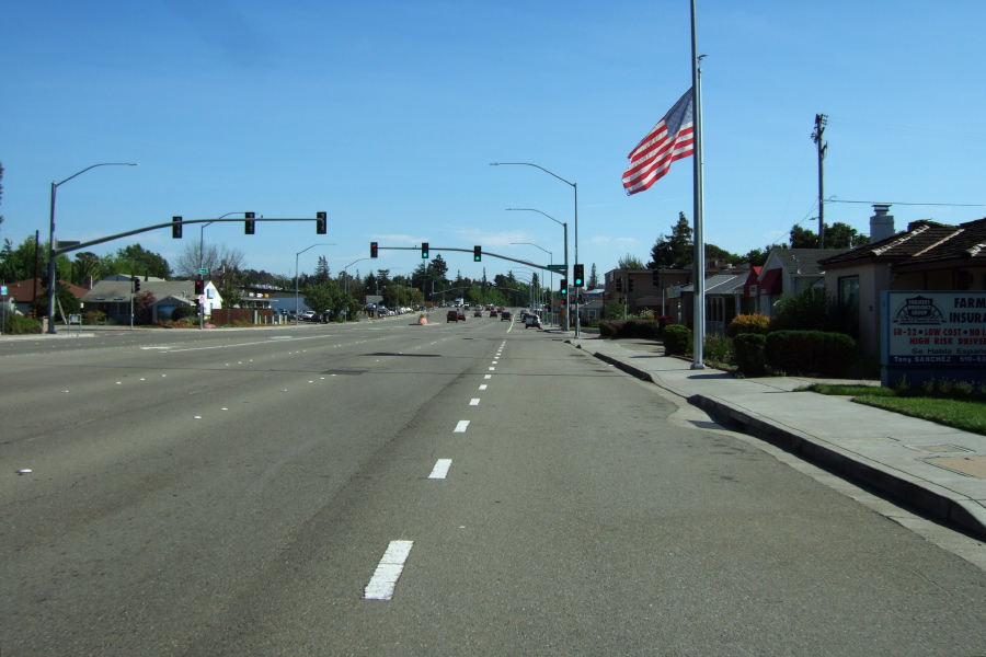 Redwood Road passing through the southern half of Castro Valley