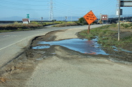 Permanent puddle across the bike path