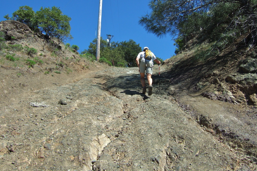 Bill P. makes a final push up the steep bit.