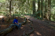 Ron Bobb takes a break on the Bayview Trail.