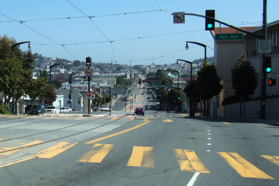 Third Street descends into the Bayview.