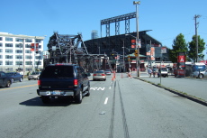 Approaching AT&T Park and the Third Street Bridge