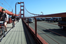 Afternoon traffic on the Golden Gate Bridge