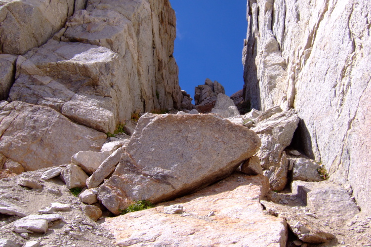 View of The Notch from 100 feet below on the east side.