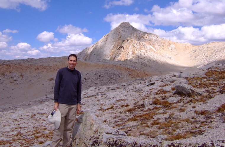 Bill in front of Mt. Conness (12590ft).