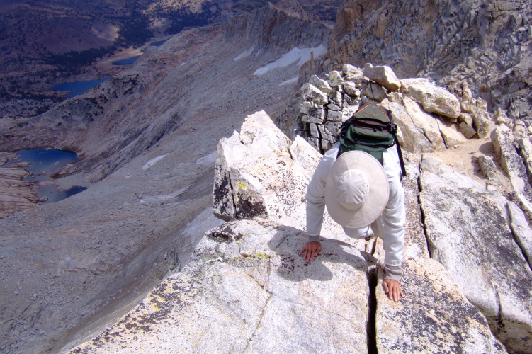 A bit of Class 2 scrambling on the arete.