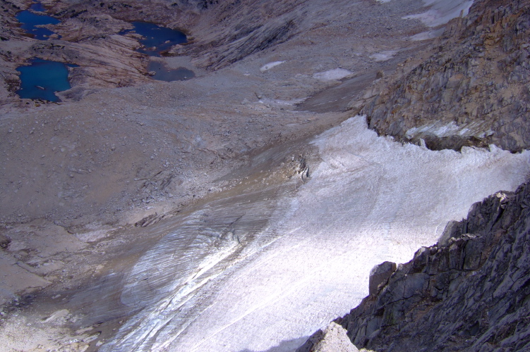 Conness Glacier and Conness Lakes from the summit.