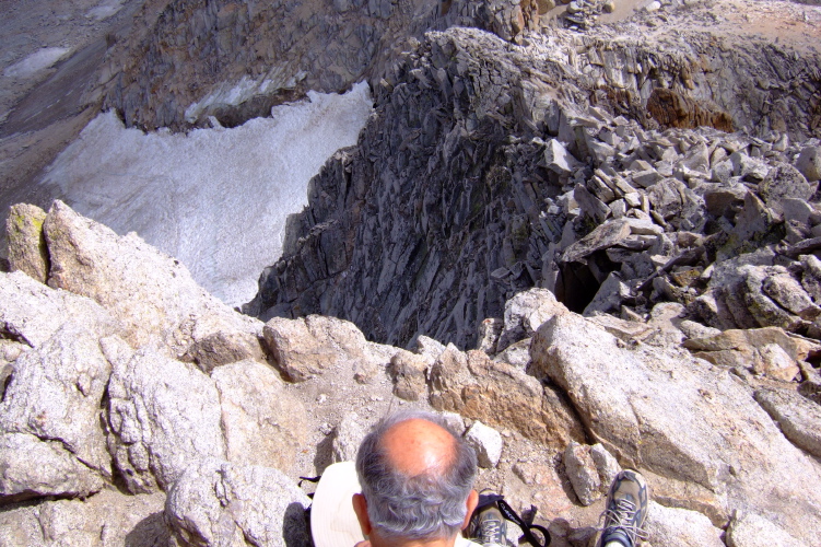 David enjoys his lunch near the edge.