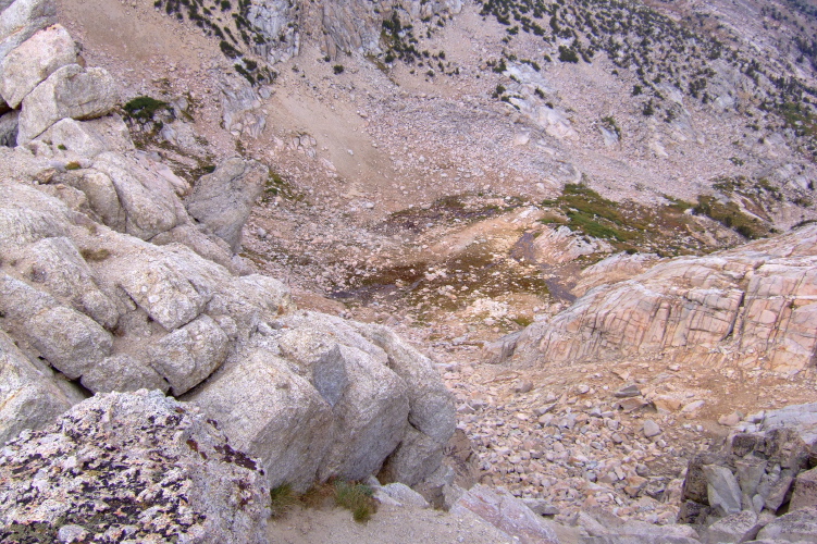 View from the Sierra Crest down to The Bowl.