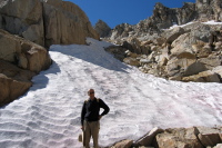 David in front of the snow below the notch (11010ft)