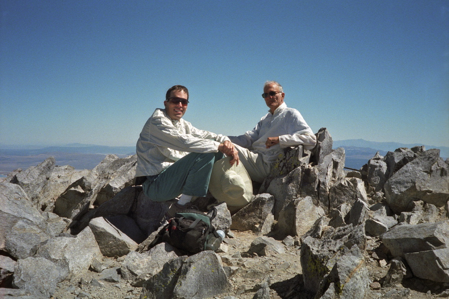 David and Bill relax on the summit of Mt. Dana (13053ft)