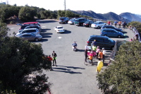 Summit parking area from the observation platform.