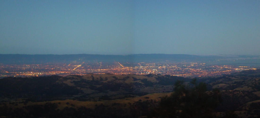 Pre-dawn over San Jose from Mt. Hamilton.