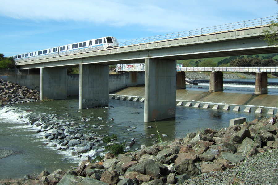 BART crosses Alameda Creek.