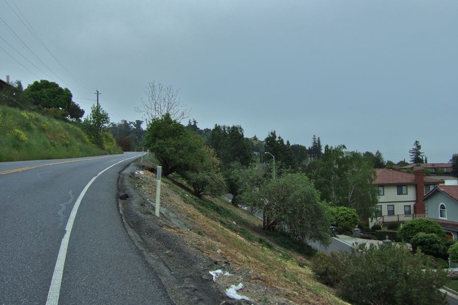 Climbing Mt. Hamilton Rd. into the fog