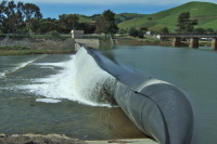 Inflatable dam on Alameda Creek