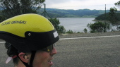 Calaveras Reservoir under dark clouds