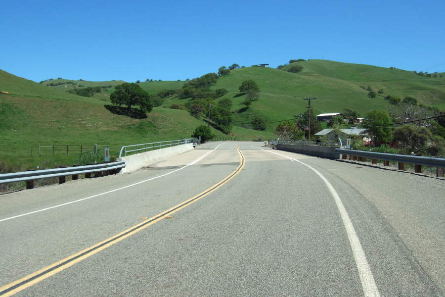 Crossing Arroyo Mocho before the start of the main climb on Mines Rd.
