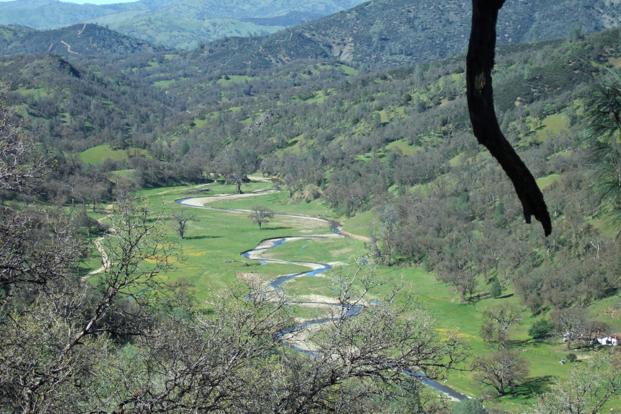 The meandering course of Arroyo Bayo.