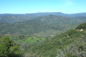 View eastward of Isabel Creek, Seeboy Ridge, and the mines on Red Mountain (3654ft)