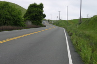 Vallecitos Rd.; the nice wide shoulder disappears. (640ft)