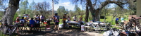 DMD cyclists at their lunch stop at The Junction (2190ft)