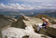 Laura rests on the summit of Mt. Hoffman (10850ft)