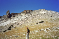 David rests below the summit of Mt. Hoffman.