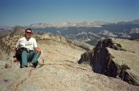 Bill sits atop Mt. Hoffman.