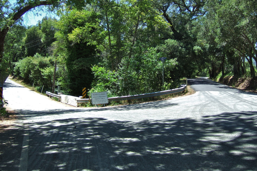 Mt. Madonna Rd. (left) and Redwood Retreat Rd.