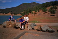 Rich McCauley, Jude Katsch, and Bill at Uvas Reservoir.
