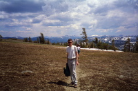 Hiking down the south plateau of Mt. Tallac.