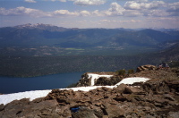 View southeast from Mt. Tallac toward Freel Peak (10881ft).