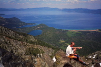 View of Lake Tahoe, Cascade Lake, and Emerald Bay from Mt. Tallac.