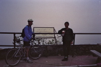 Howard and Nahoya enjoy the marvelous view of the fog on Mt. Tamalpais.